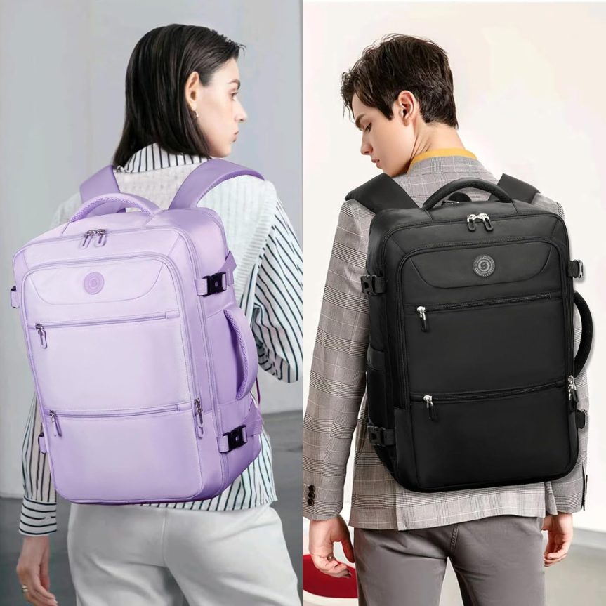 Travel Laptop Backpack, Extra Large Backpacks, Flight Approved Daypack, Business Bag Fit 17.3 inch Laptop for Men Women (Black) - Image 7